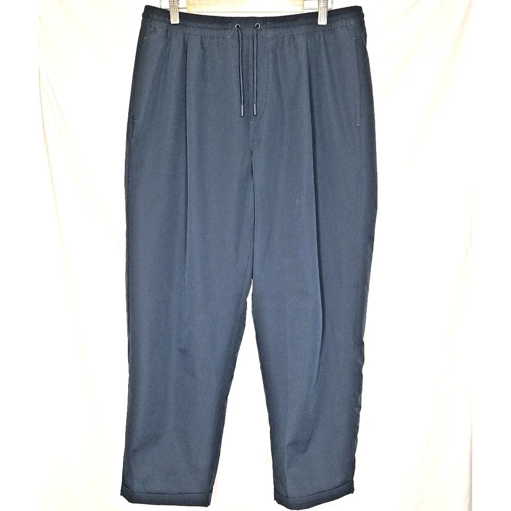 Lululemon Mens Bowline Pants in Navy Size L Stretch Tapered Jogger Seersucker
